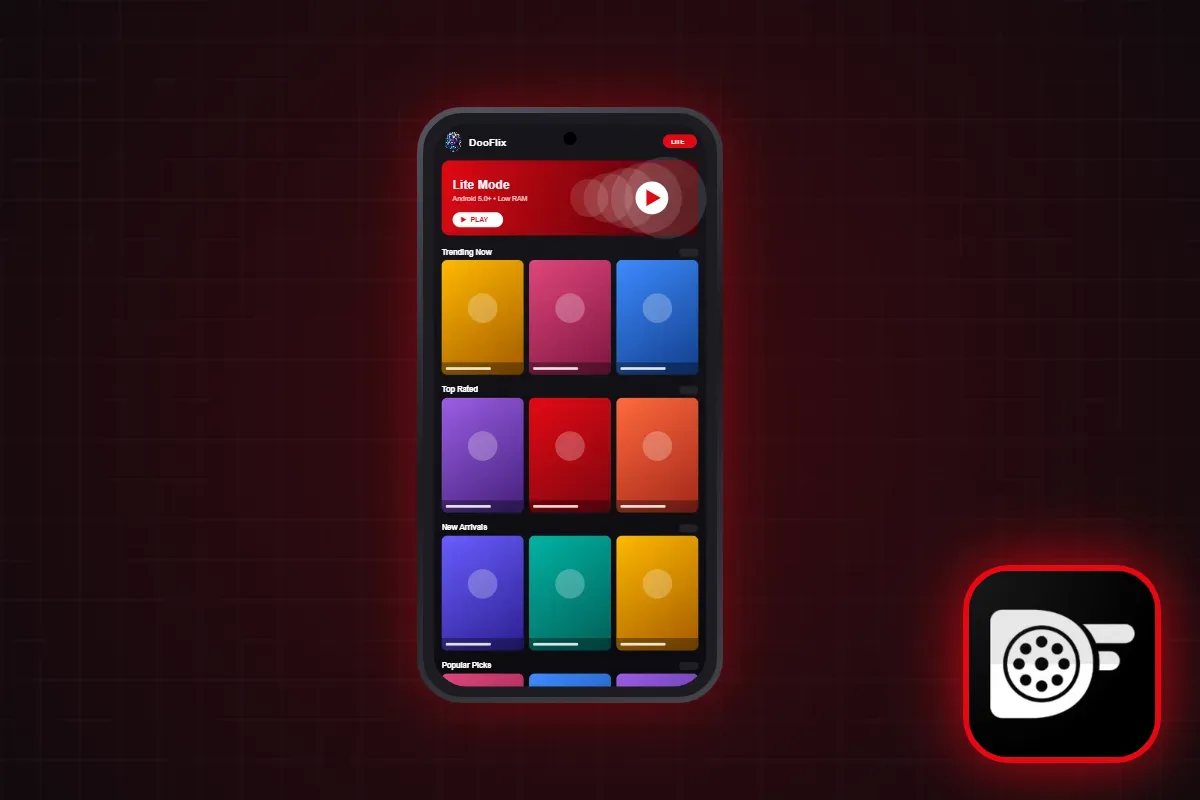 Dooflix Old Version Dooflix old version phone with app icon